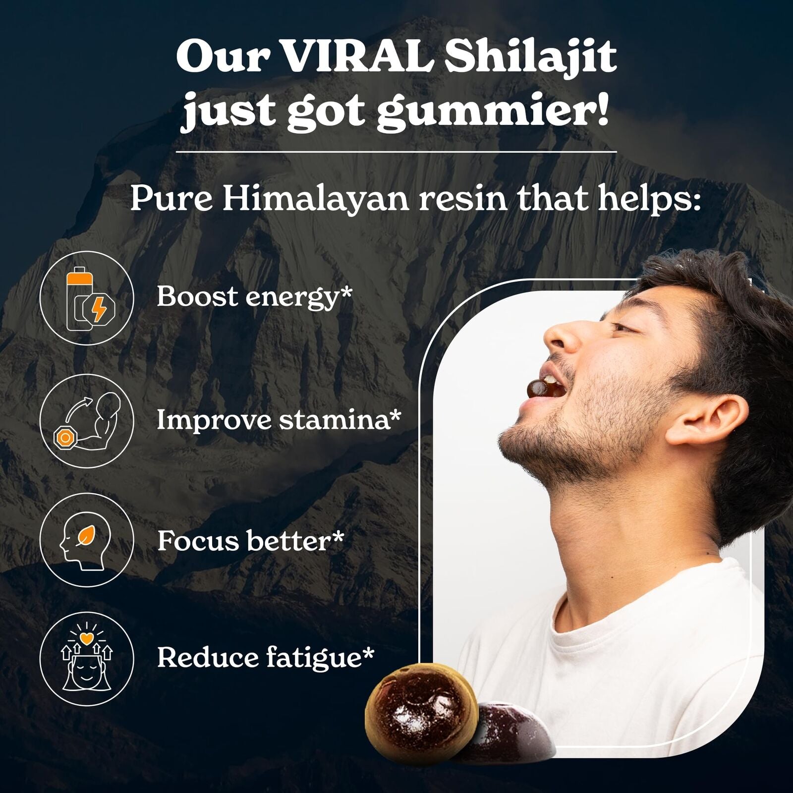 Pure Himalayan Shilajit Gummies with 100% Shilajit |High Potency Gold Grade| ...