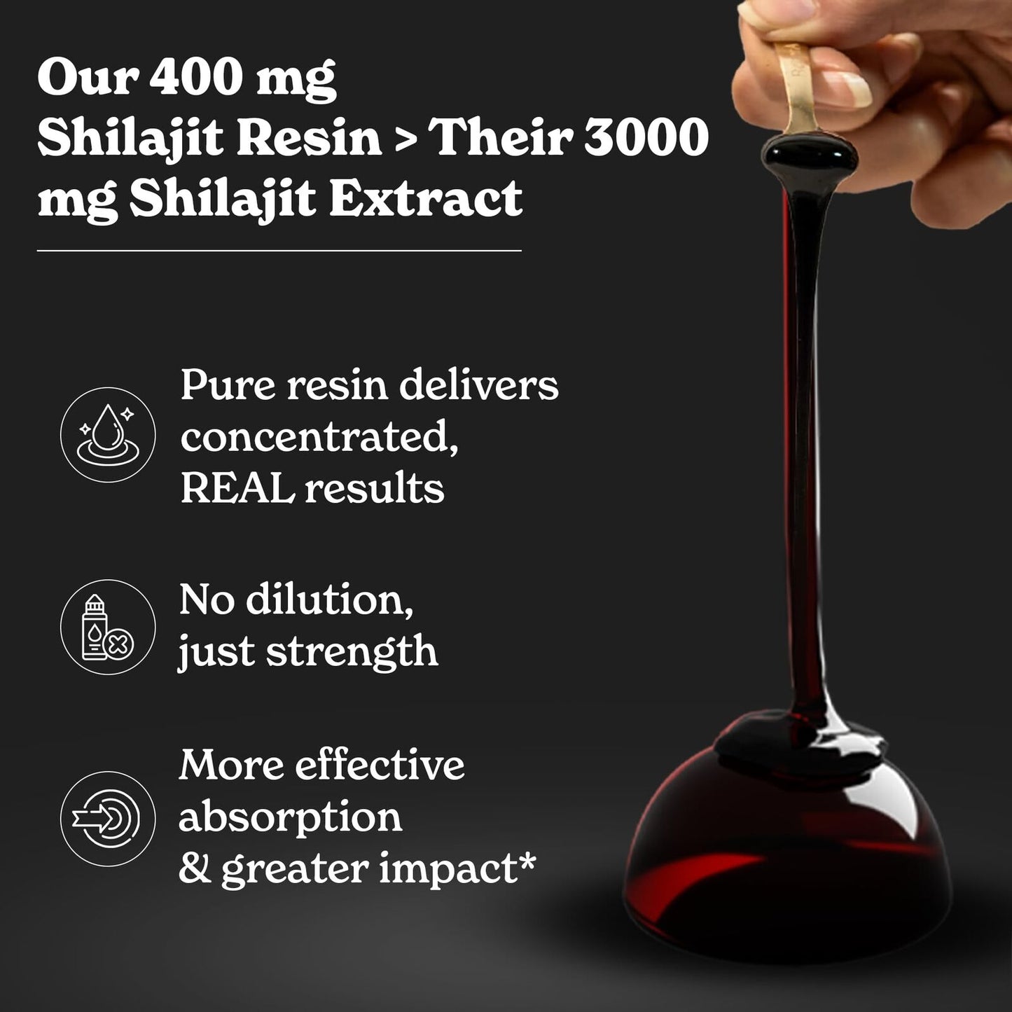 Pure Himalayan Shilajit Gummies with 100% Shilajit |High Potency Gold Grade| ...